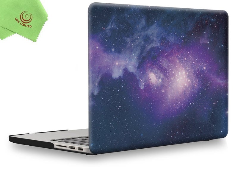 UESWILL Galaxy Pattern Hard Shell Case Compatible with MacBook Pro 13 inch with Retina Display No CD-ROM (Model A1502/A1425, Early 2015/2014/2013/Late 2012), Nebula/Purple - Image 1